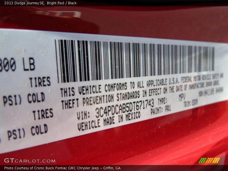 Bright Red / Black 2013 Dodge Journey SE