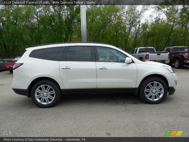 White Diamond Tricoat / Ebony 2013 Chevrolet Traverse LT AWD