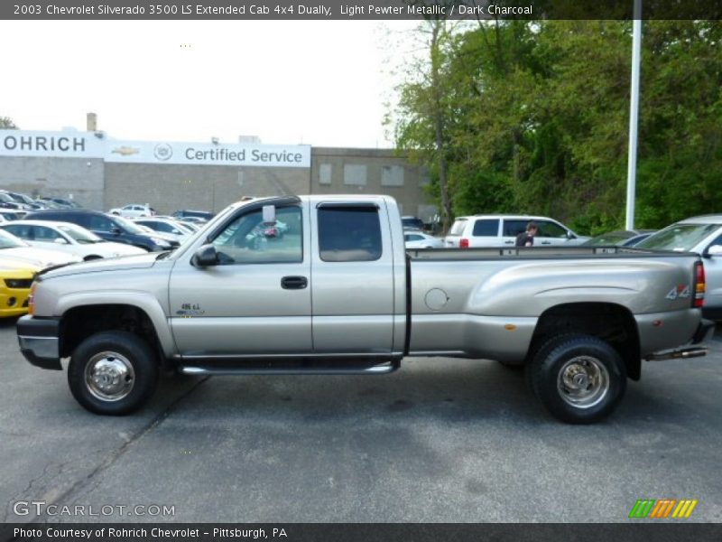 Light Pewter Metallic / Dark Charcoal 2003 Chevrolet Silverado 3500 LS Extended Cab 4x4 Dually