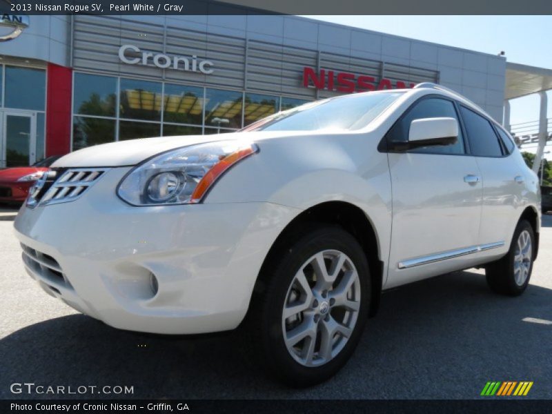 Pearl White / Gray 2013 Nissan Rogue SV