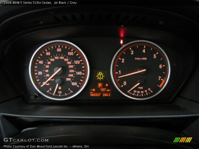Jet Black / Grey 2008 BMW 5 Series 528xi Sedan