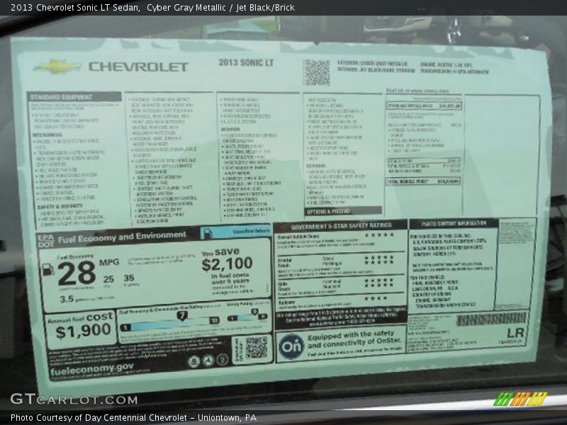 Cyber Gray Metallic / Jet Black/Brick 2013 Chevrolet Sonic LT Sedan