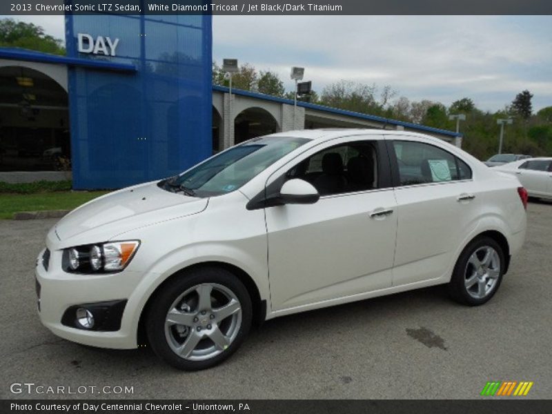 White Diamond Tricoat / Jet Black/Dark Titanium 2013 Chevrolet Sonic LTZ Sedan