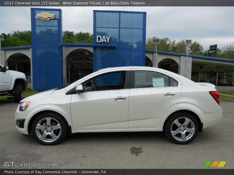 White Diamond Tricoat / Jet Black/Dark Titanium 2013 Chevrolet Sonic LTZ Sedan