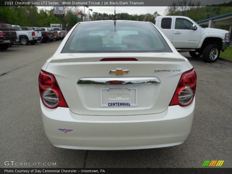 White Diamond Tricoat / Jet Black/Dark Titanium 2013 Chevrolet Sonic LTZ Sedan