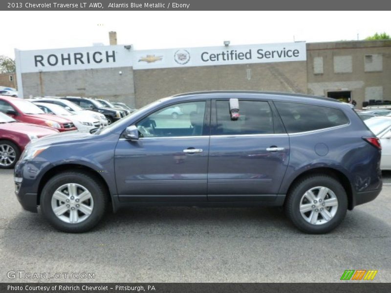 Atlantis Blue Metallic / Ebony 2013 Chevrolet Traverse LT AWD
