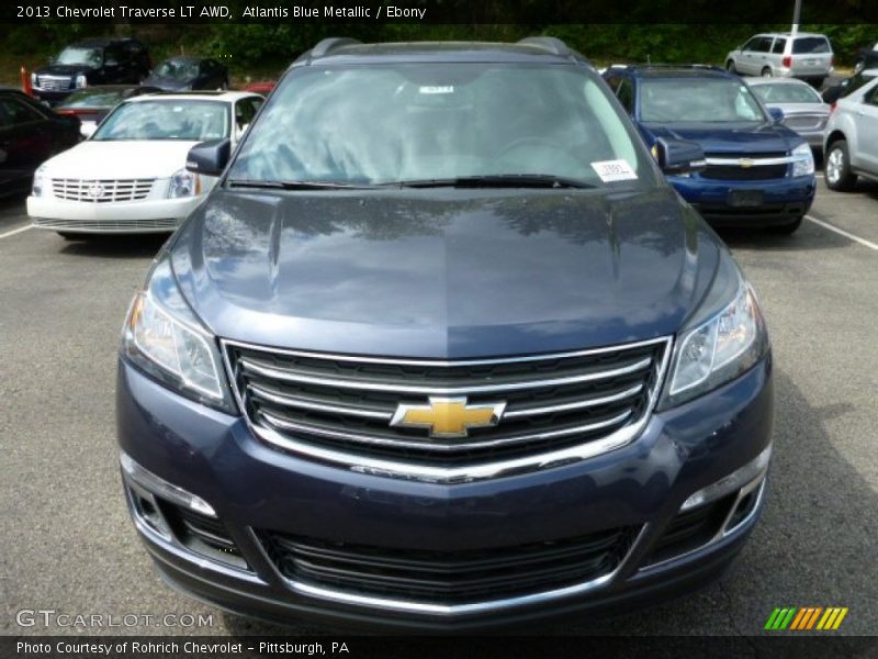 Atlantis Blue Metallic / Ebony 2013 Chevrolet Traverse LT AWD