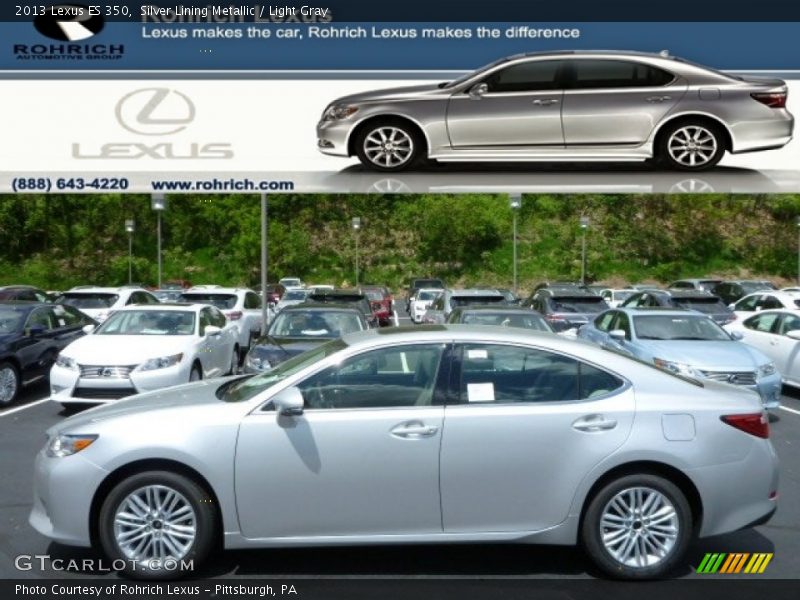 Silver Lining Metallic / Light Gray 2013 Lexus ES 350