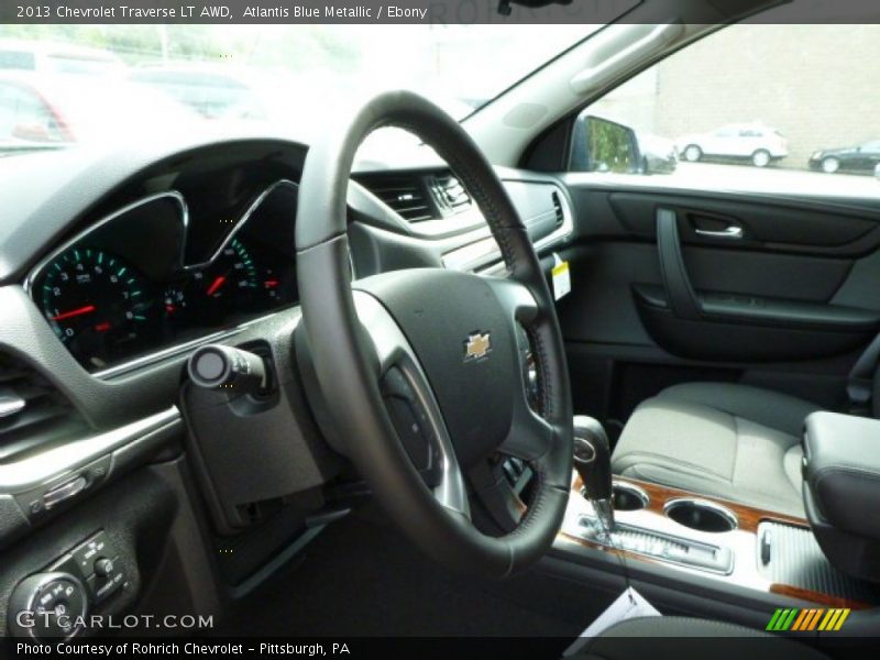 Atlantis Blue Metallic / Ebony 2013 Chevrolet Traverse LT AWD