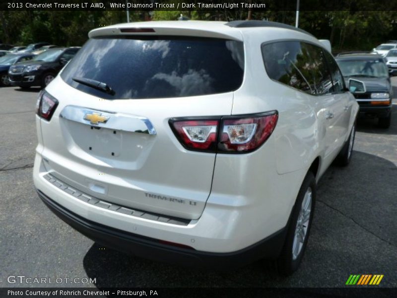 White Diamond Tricoat / Dark Titanium/Light Titanium 2013 Chevrolet Traverse LT AWD
