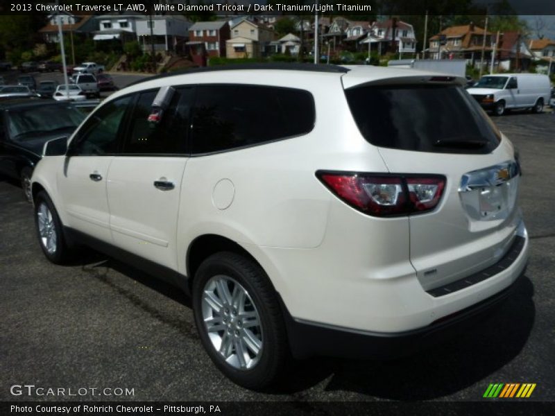 White Diamond Tricoat / Dark Titanium/Light Titanium 2013 Chevrolet Traverse LT AWD