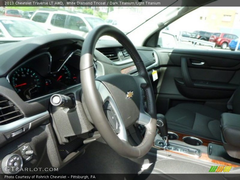 White Diamond Tricoat / Dark Titanium/Light Titanium 2013 Chevrolet Traverse LT AWD