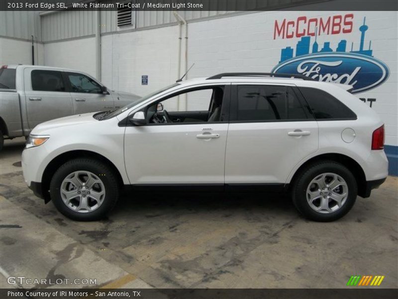 White Platinum Tri-Coat / Medium Light Stone 2013 Ford Edge SEL