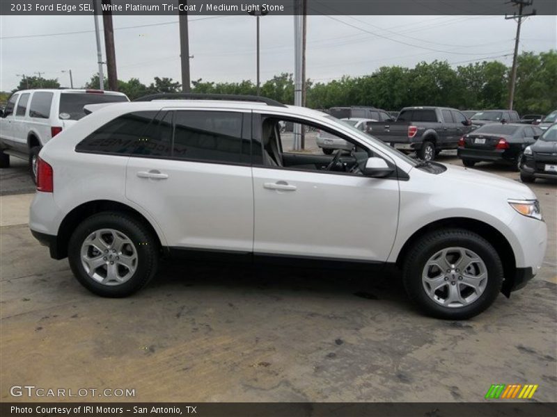 White Platinum Tri-Coat / Medium Light Stone 2013 Ford Edge SEL
