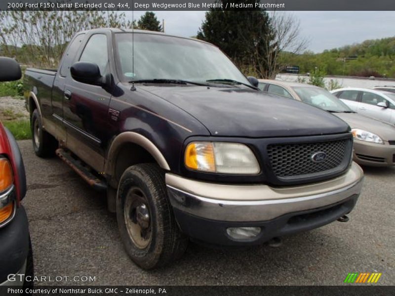 Deep Wedgewood Blue Metallic / Medium Parchment 2000 Ford F150 Lariat Extended Cab 4x4