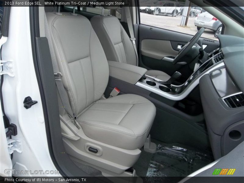 White Platinum Tri-Coat / Medium Light Stone 2013 Ford Edge SEL