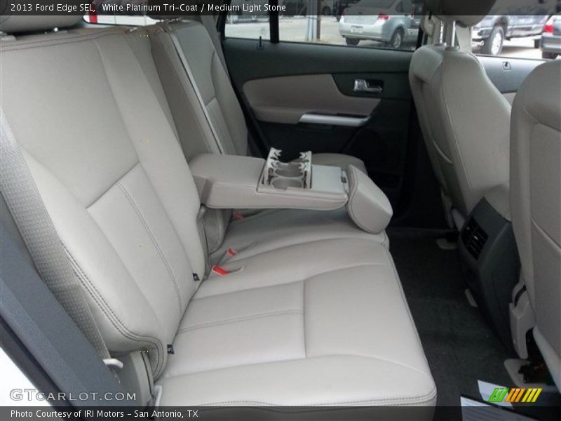 White Platinum Tri-Coat / Medium Light Stone 2013 Ford Edge SEL