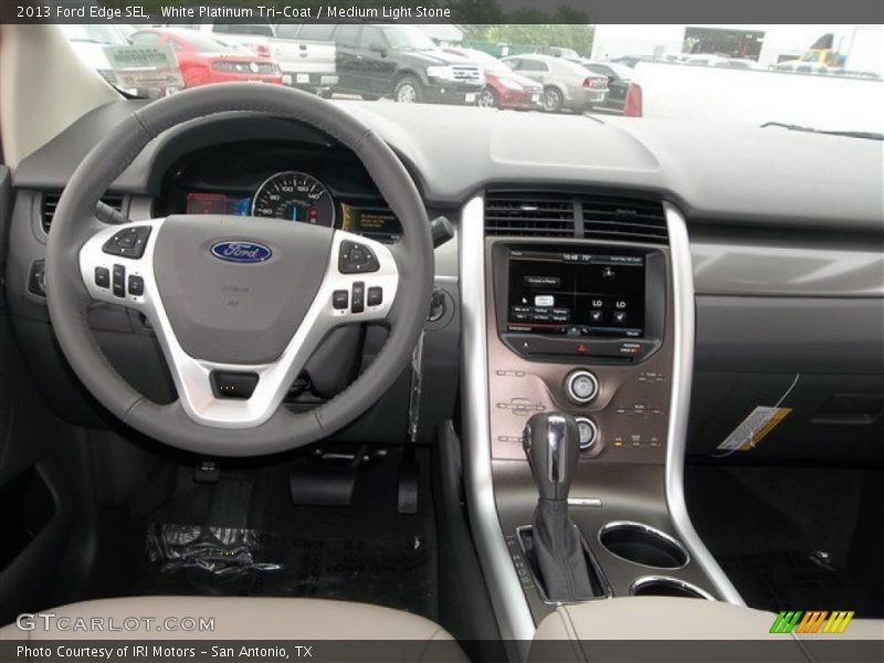 White Platinum Tri-Coat / Medium Light Stone 2013 Ford Edge SEL