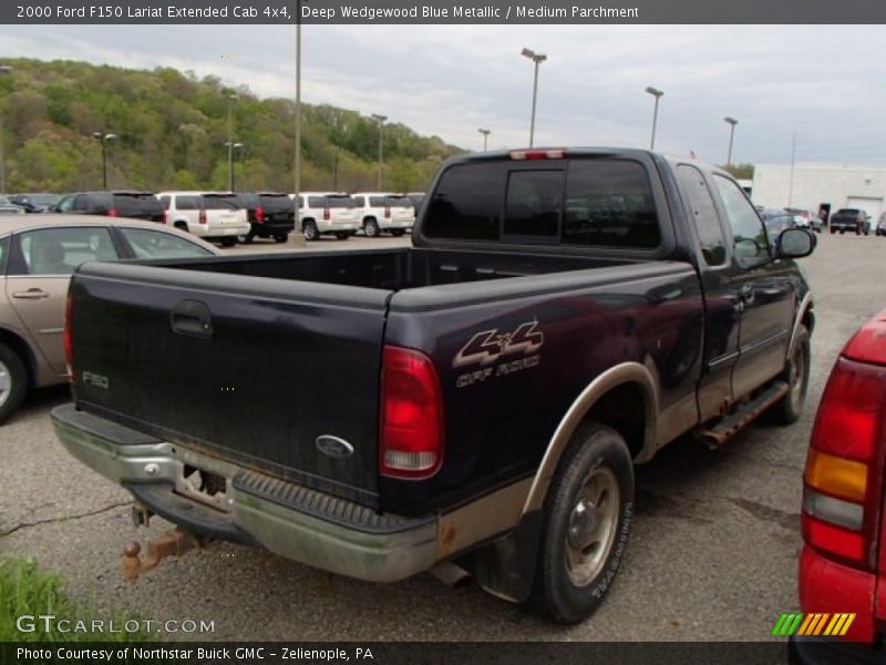 Deep Wedgewood Blue Metallic / Medium Parchment 2000 Ford F150 Lariat Extended Cab 4x4