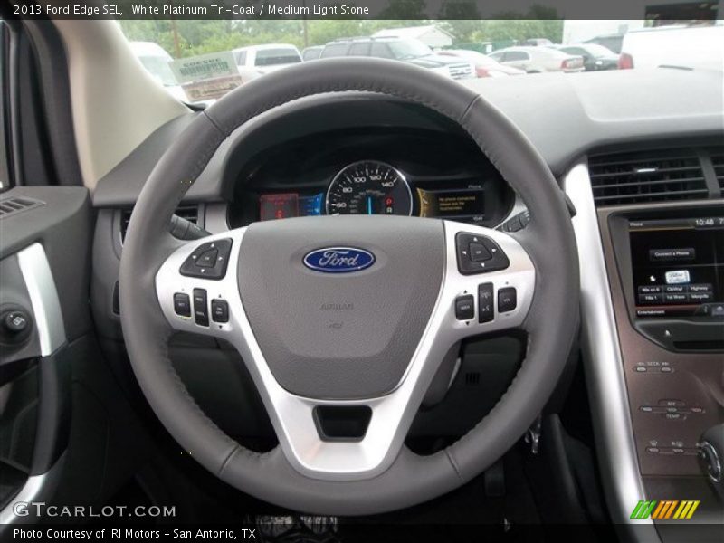 White Platinum Tri-Coat / Medium Light Stone 2013 Ford Edge SEL