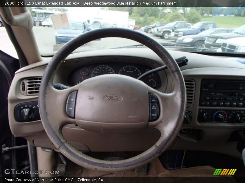 Deep Wedgewood Blue Metallic / Medium Parchment 2000 Ford F150 Lariat Extended Cab 4x4