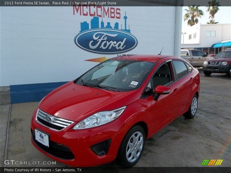 Race Red / Charcoal Black/Light Stone 2013 Ford Fiesta SE Sedan