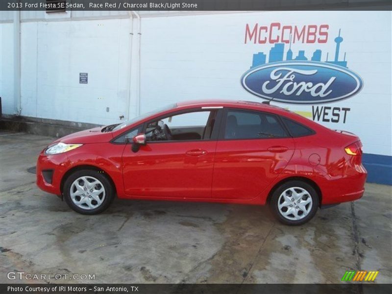 Race Red / Charcoal Black/Light Stone 2013 Ford Fiesta SE Sedan