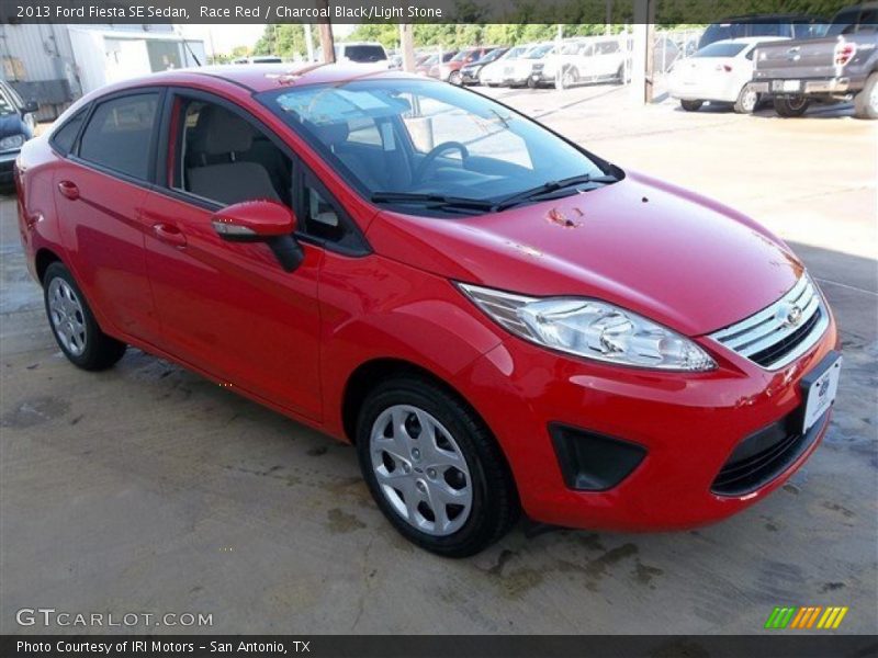 Race Red / Charcoal Black/Light Stone 2013 Ford Fiesta SE Sedan