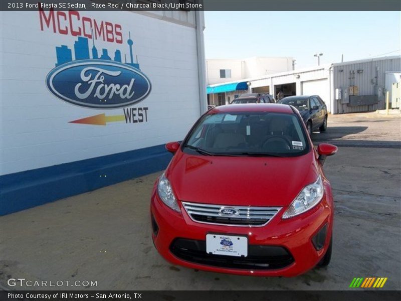 Race Red / Charcoal Black/Light Stone 2013 Ford Fiesta SE Sedan
