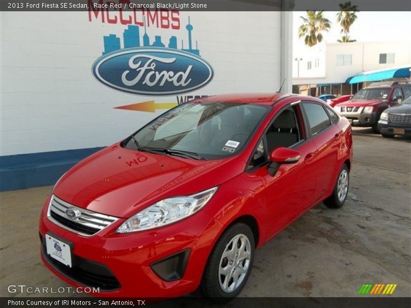 Race Red / Charcoal Black/Light Stone 2013 Ford Fiesta SE Sedan