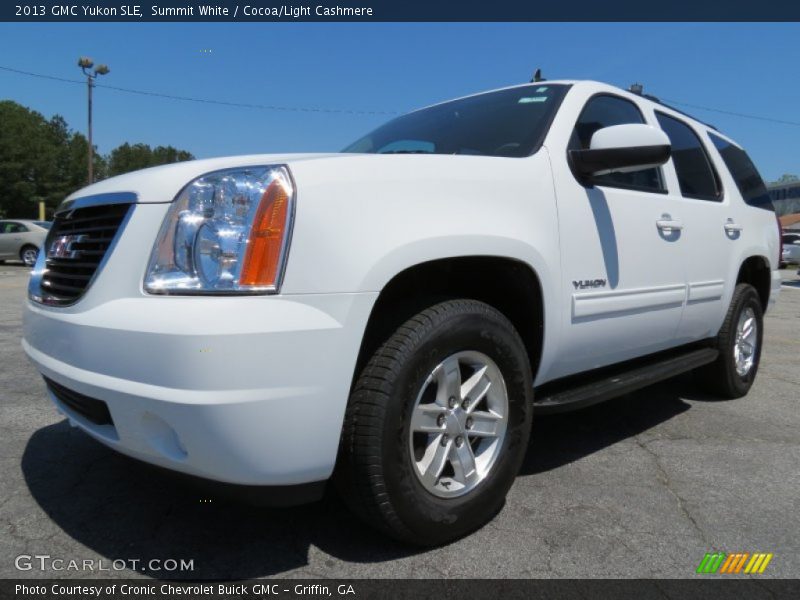 Summit White / Cocoa/Light Cashmere 2013 GMC Yukon SLE