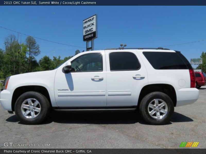 Summit White / Cocoa/Light Cashmere 2013 GMC Yukon SLE
