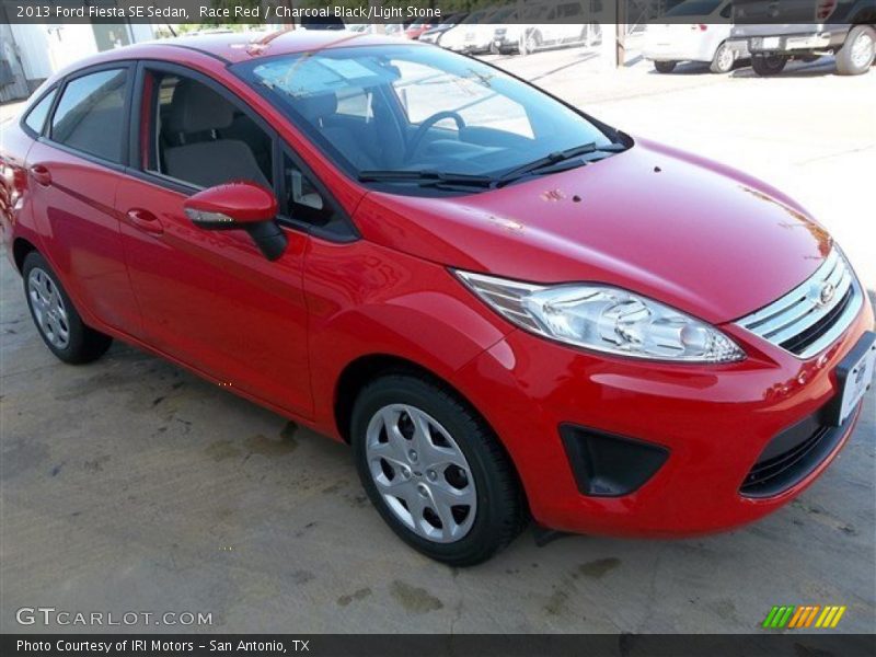 Race Red / Charcoal Black/Light Stone 2013 Ford Fiesta SE Sedan