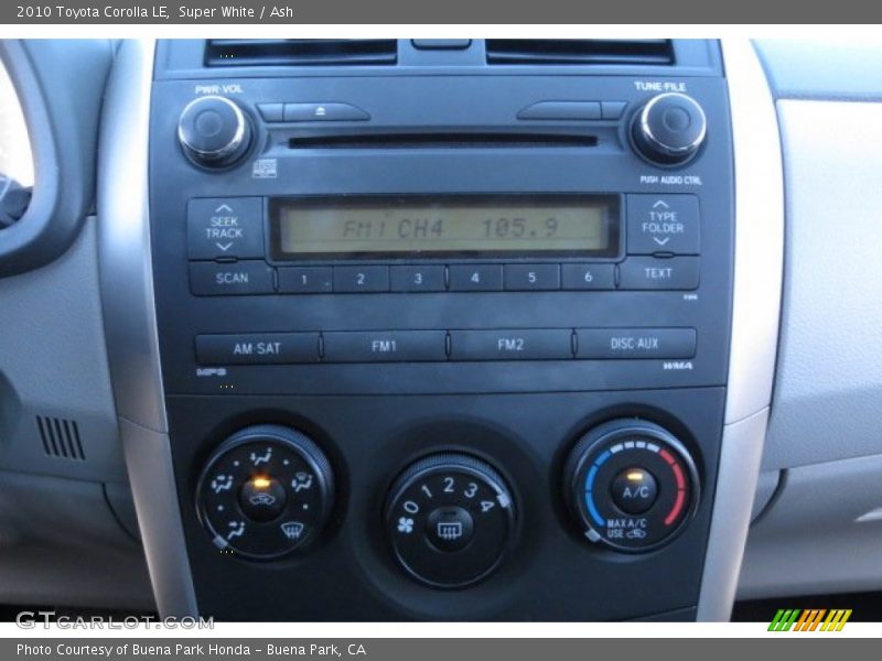 Super White / Ash 2010 Toyota Corolla LE