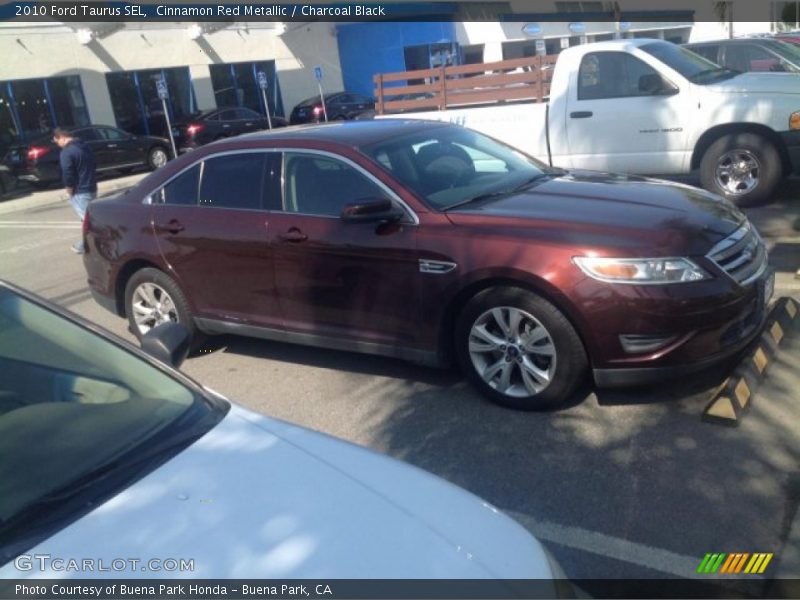 Cinnamon Red Metallic / Charcoal Black 2010 Ford Taurus SEL