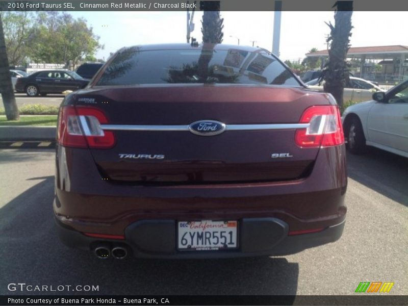 Cinnamon Red Metallic / Charcoal Black 2010 Ford Taurus SEL