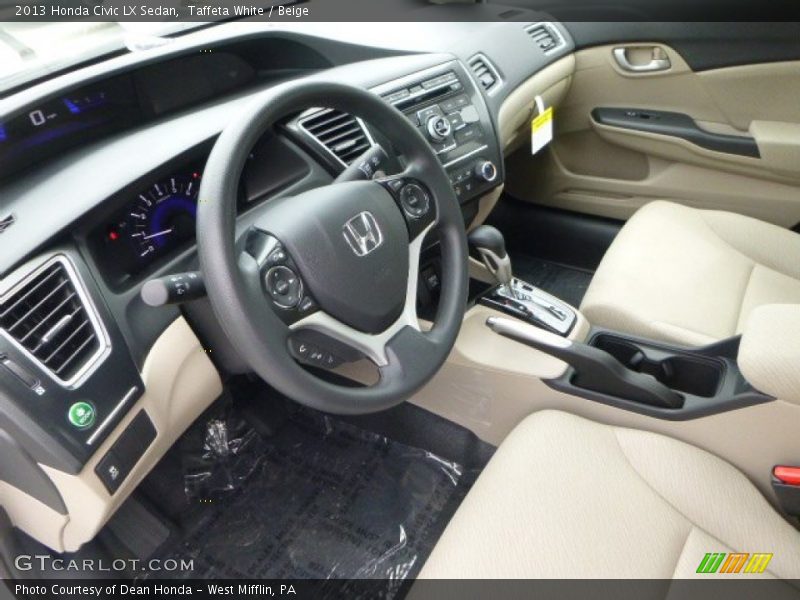 Taffeta White / Beige 2013 Honda Civic LX Sedan