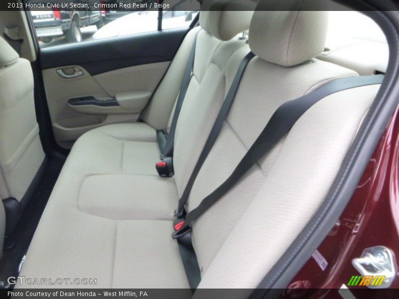 Crimson Red Pearl / Beige 2013 Honda Civic LX Sedan