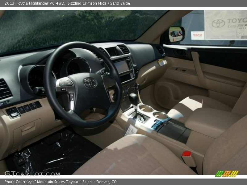 Sizzling Crimson Mica / Sand Beige 2013 Toyota Highlander V6 4WD