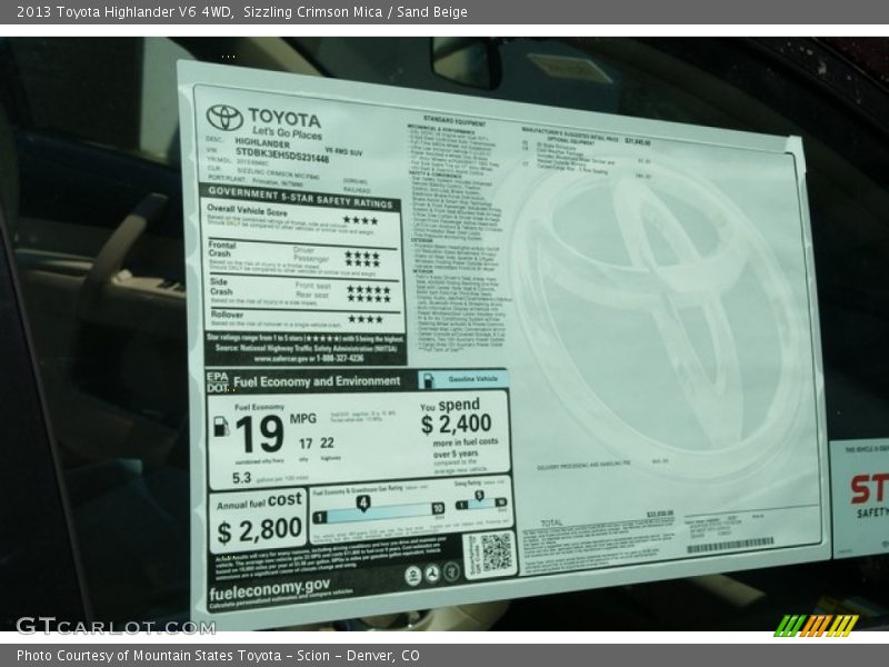 Sizzling Crimson Mica / Sand Beige 2013 Toyota Highlander V6 4WD