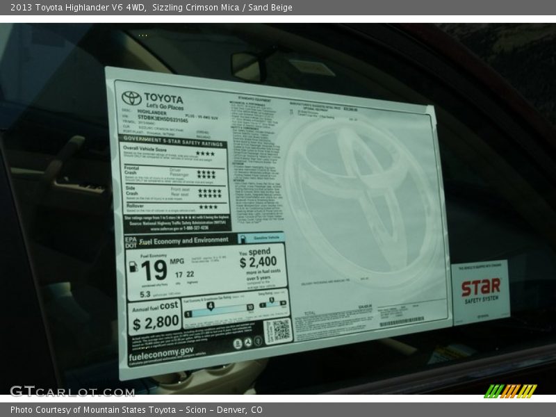 Sizzling Crimson Mica / Sand Beige 2013 Toyota Highlander V6 4WD