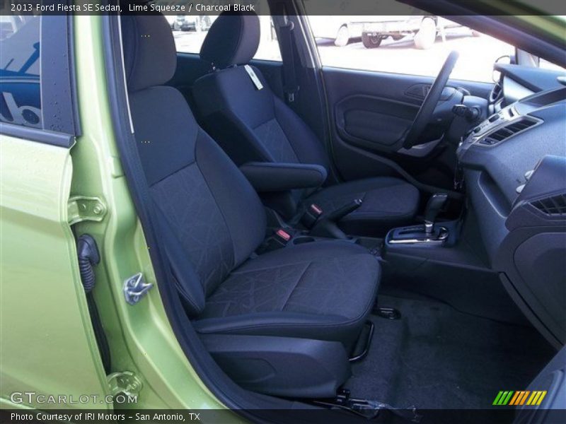Lime Squeeze / Charcoal Black 2013 Ford Fiesta SE Sedan