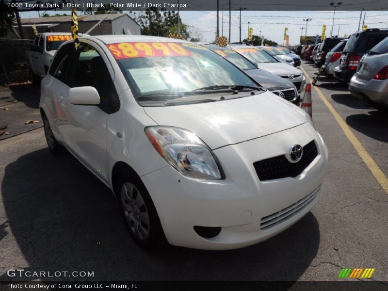 Polar White / Dark Charcoal 2008 Toyota Yaris 3 Door Liftback