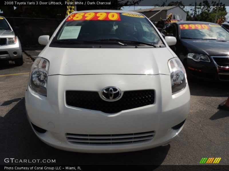 Polar White / Dark Charcoal 2008 Toyota Yaris 3 Door Liftback