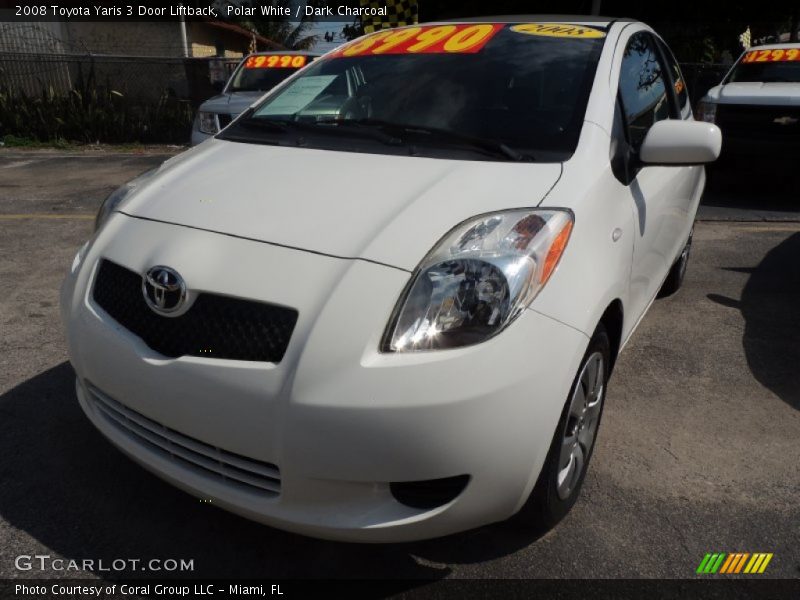 Polar White / Dark Charcoal 2008 Toyota Yaris 3 Door Liftback