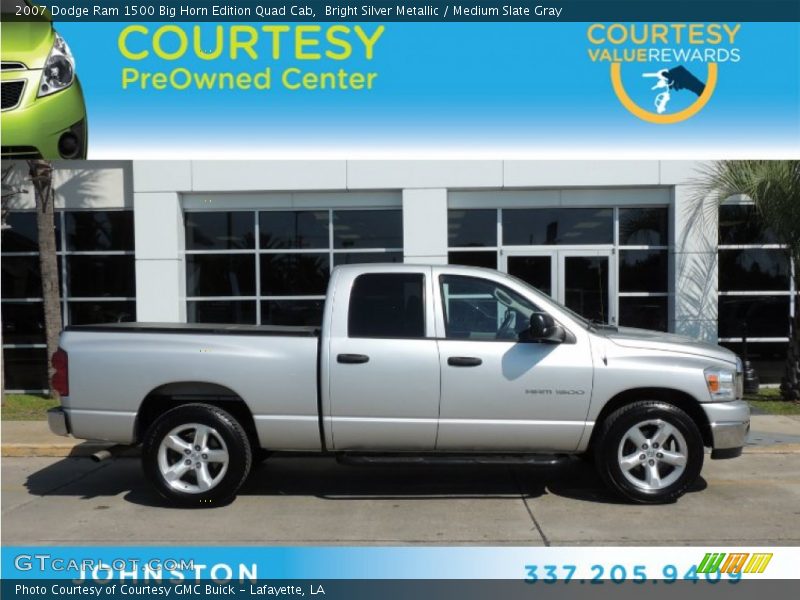 Bright Silver Metallic / Medium Slate Gray 2007 Dodge Ram 1500 Big Horn Edition Quad Cab