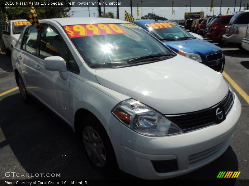 Fresh Powder White / Charcoal 2010 Nissan Versa 1.8 S Sedan