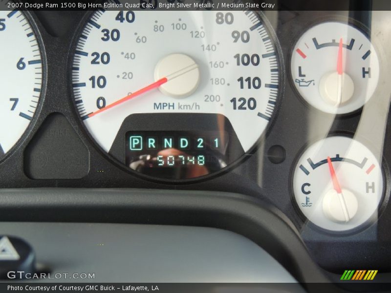 Bright Silver Metallic / Medium Slate Gray 2007 Dodge Ram 1500 Big Horn Edition Quad Cab