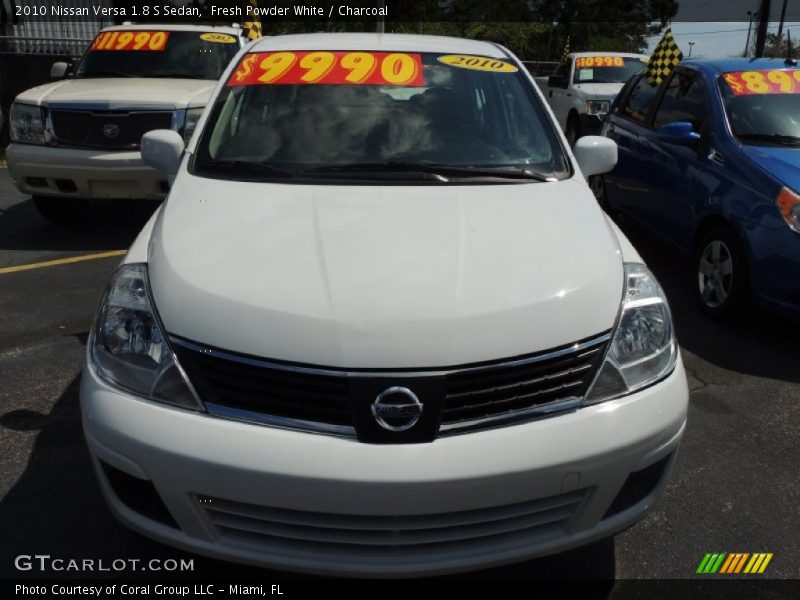Fresh Powder White / Charcoal 2010 Nissan Versa 1.8 S Sedan