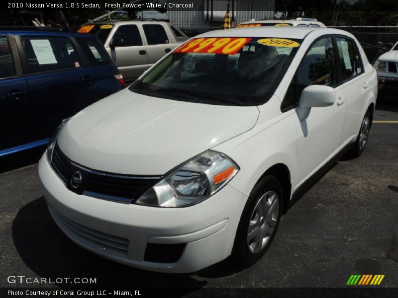 Fresh Powder White / Charcoal 2010 Nissan Versa 1.8 S Sedan